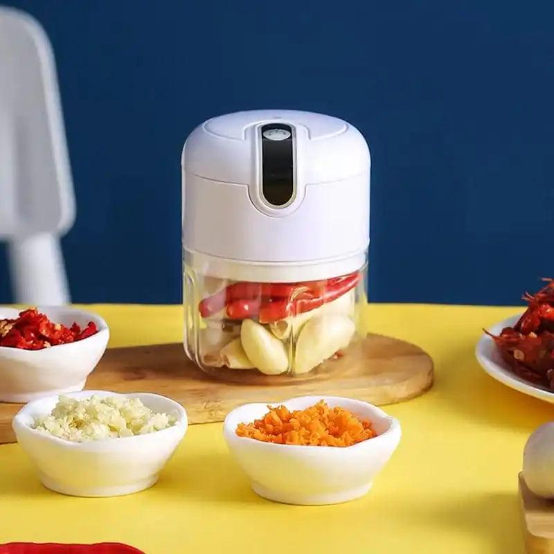 Mini Processador Elétrico de Alimentos Portátil com 3 lâminas